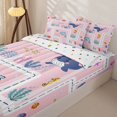 thumbnail image 3 of Manfei Cartoon Sealife Zipper Twin Comforter Sets with Fitted Sheet and 2 Pillowcases, Marine Jellyfish Whale Zipper Bedding Set, Pink, Polkadot Reversible, 4-Piece, 3 of 7