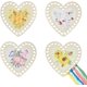 thumbnail image 1 of 4Pcs Wood Embroidery Thread Plate Cross Stitch Threading Board Tools Heart with Flower Pattern Mixed Color 14.9x14.9x0.27cm Hole: 9mm, 1 of 6