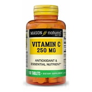 Mason Natural Vitamin C 250 mg (as Ascorbic Acid) - Supports Healthy Immune System, Antioxidant and Essential Nutrient, 100 Tablets