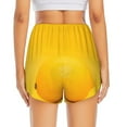 thumbnail image 4 of Goofa Yellow Lemon Printed Women 2 in 1 Running Shorts,Quick Dry Athletic Workout Shorts,High Waisted Athletic Shorts with Liner Pockets-X-Large, 4 of 9