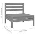 thumbnail image 4 of vidaXL Garden Middle Sofa Grey Solid Wood Pine, 4 of 4