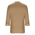 thumbnail image 6 of Women's Quarter Sleeve V Neck Top T-Shirts Blouses Solid Color Casual Daily Wear Vacation Beach Travel Fashion Essential Gift for Women | Aestivo,Brown L, 6 of 9