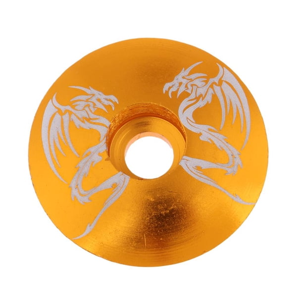 Tapa Del Auricular De La Bicicleta, Tapa De La Tapa Del Vástago Para Bicicleta De Montaña Road - Aleación De Aluminio De Alto Rendimiento Dragón Dorado Baoblaze Tapa superior para auriculares de bicicleta