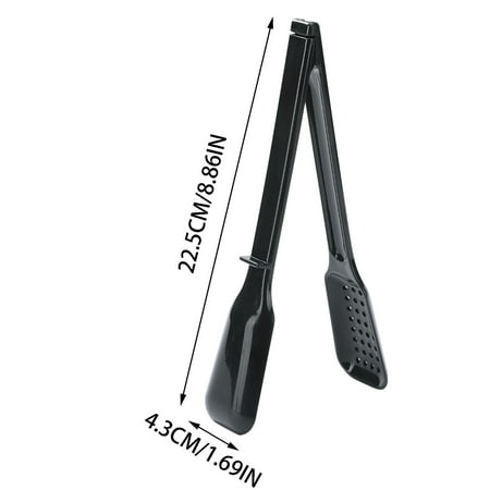 

Egmy Kitchen Tongs Clip Colander Taste Spoon Two-In-One Removable Non-Slip Household Kitchen Supplies High Temperature Food Clip Black One Size