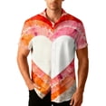 thumbnail image 2 of Handshe Men's Short Sleeve Button-Down Shirt with Print, Casual Comfort for Valentine's Day and Daily Wear, 2 of 9