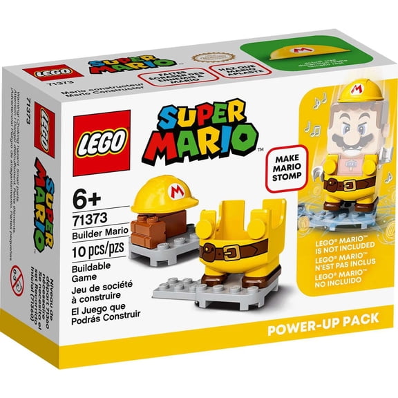 Pre-Owned LEGO Super Mario Builder Mario Power-Up Pack 71373 Building Toy Outfit Expansion for Kids (10 Pieces)