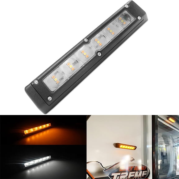 ISWITCH 7.8 Inch LED Awning Light Exterior Decorative Lights Fits Universal Exterior Cool White & Amber, All-Weather
