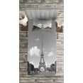 thumbnail image 3 of Ambesonne Eiffel Tower Quilted Bedspread Set 2 Pcs, Tourist Attraction, Twin Size, Grey, 3 of 3