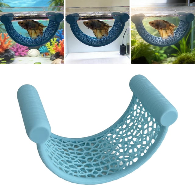 Hammock Flotante para Betta Plataforma de Descanso Decorativa para Acuario Accesorios para Peces Material PLA Adecuada para Estanques de Peces y Decoración del Hogar Azul