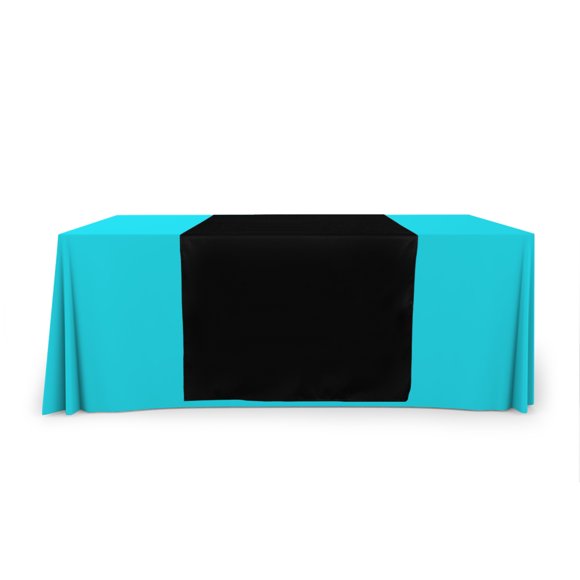 Chemin de Table Vierge pour Affaires, Salons Professionnels, Exposition, Événements (Noir, 3 Pieds x 5.67 Pieds)