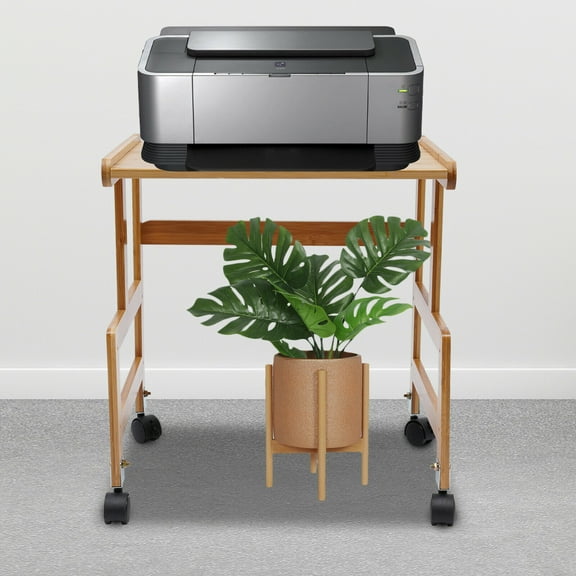Miumaeov Mobile Printer Stand Holder Storage Shelves Rolling Cart with Wheels Single Layer