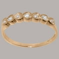 thumbnail image 3 of LBG British Made 10k Rose Gold Ring with Natural Diamond & Cultured Pearl Womens Eternity Ring - 33 size options - Size 7.25, 3 of 9