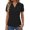 Black, variant on Womens Shirt Shirt Button Down Shirt Short Sleeved T Shirt V Neck Top Quick Shot, Size S