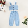 thumbnail image 3 of xiaxaixu Kids Baby Girl Set Sleeveless Ruffle Button Cropped Vest Tracksuits, 3 of 9