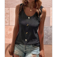 thumbnail image 5 of Women'S Button Front Tank Top 2025 Summer Casual Loose Fit Scoop Neck Sleeveless Tops Dark Gray XXL, 5 of 6