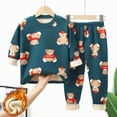 thumbnail image 2 of UAYOTSE Girls Pants Comfortable Soft Fashionable Cartoon Print Plush Warm Pajamas Set,Sizes 6-12 Months, 2 of 4