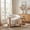 Off-White, variant on Christopher Knight Home Modern Curved Arm Accent Chair, Boucle Upholstery, Solid Wood Frame, Light Taupe