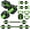 Green, variant on Luku 5-in-1 Adjustable Dumbbells Set, 66/88lbs Free Weights with Anti-Slip Handle for Home Gym