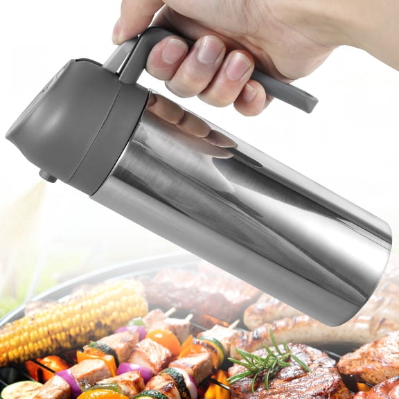 2 in 1 Oil Dispenser and Oil Sprayer,Stainless Steel Olive Oil Dispenser Bottle Spray and Pour,Food-grade Oil Mister Spray Bottle for Kitchen Cooking Air Fryer Frying BBQ (500ml)