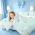 thumbnail image 3 of meiyoeat Floral Gradient Initial T Full Size Comforter Sets,Pastel Rainbow Monogram Art Bedding Comforter Set For Girl,Reversible,3 Pieces,1 Comforter and 2 Pillowcases, 3 of 7