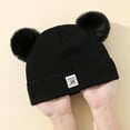 thumbnail image 7 of Staki Infant Beanie Baby Hats,Soft Warm Winter Knit Baby Beanie Hat with Earflap,Cute Pom-pom Ears Fall Winter Caps for Toddler(Black,0-36 Months), 7 of 7