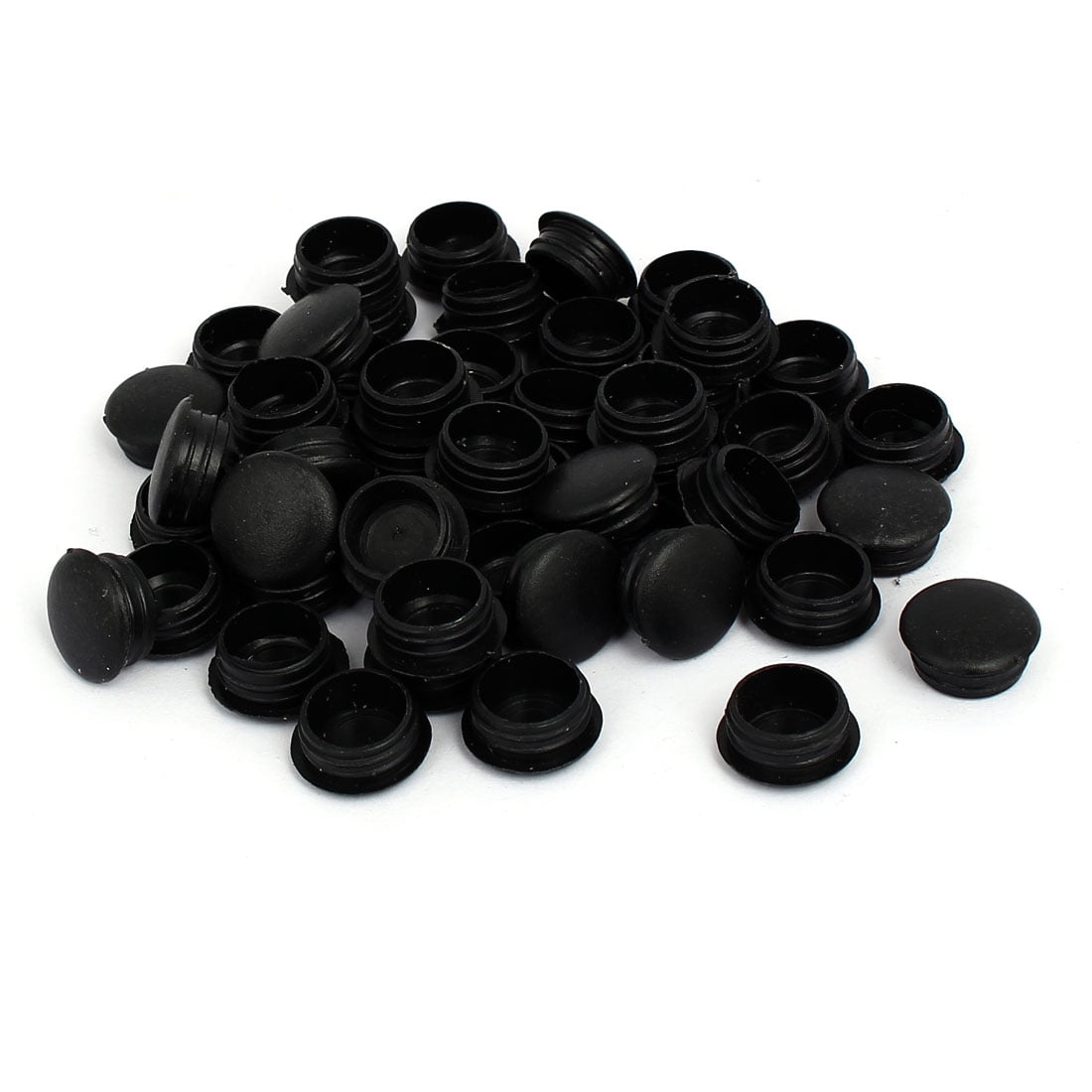 15mm Dia Plastic Thread Design Screw Cap Covers Hole Plugs Lids Black