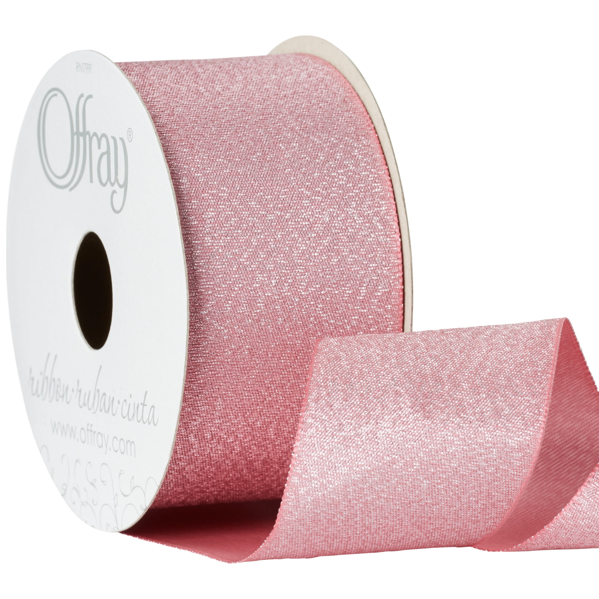 Offray Ribbon, Carnation Pink 5/8 inch Grosgrain Polyester Ribbon, 9 feet
