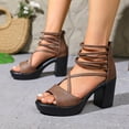 thumbnail image 6 of Xucatan Women's Glitter Ankle Strap Heels, Thick Block High Heel Sandals, Sparkling Party Evening Dressy Footwear Gift, 6 of 9