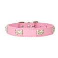 thumbnail image 1 of Pet Collar with Metal Bone Decoration Pet Collar with Bone Pattern Design Adjustable Size Metal Buckle Leash Clip Included Adjustable Size Pet Collar, 1 of 1