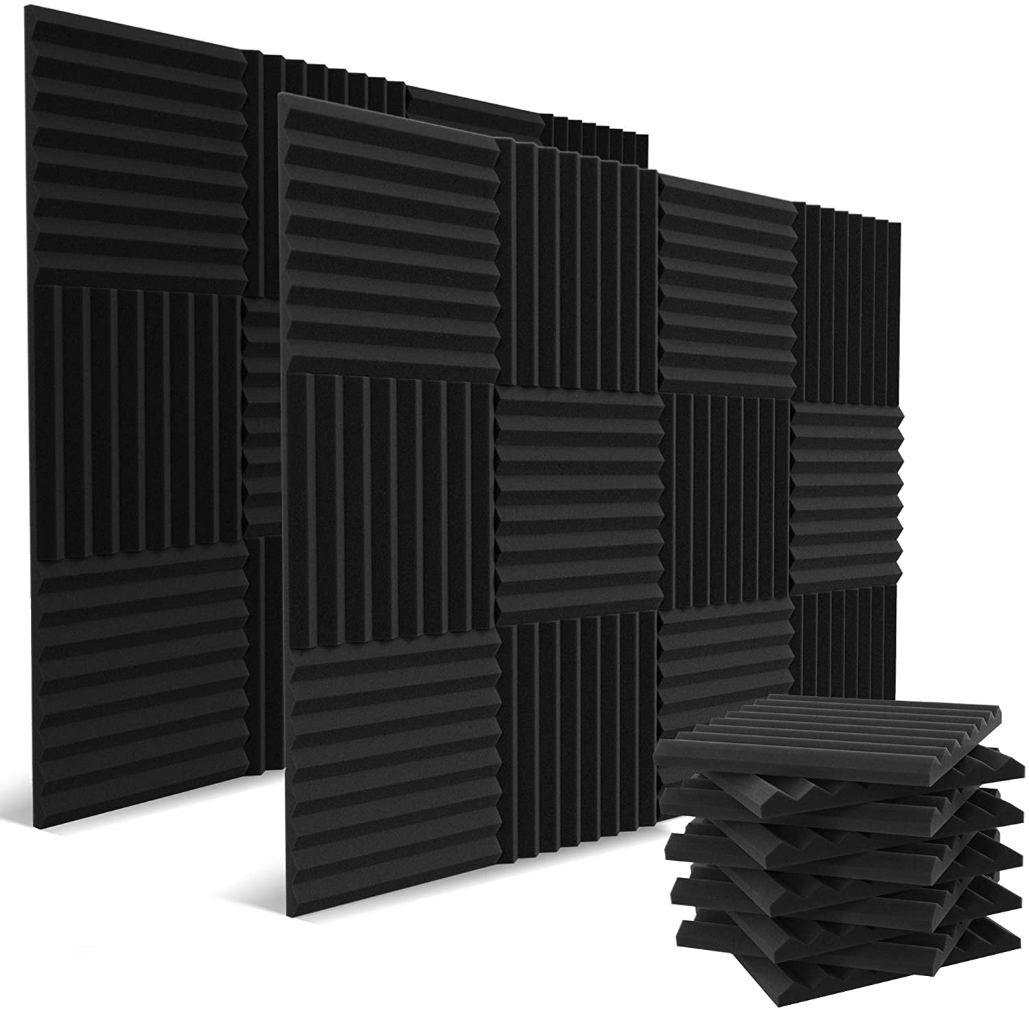 Siless 52 pack 12x12x1 inches Acoustic Panels Acoustic Foam Panels Soundproof Studio foam Sound