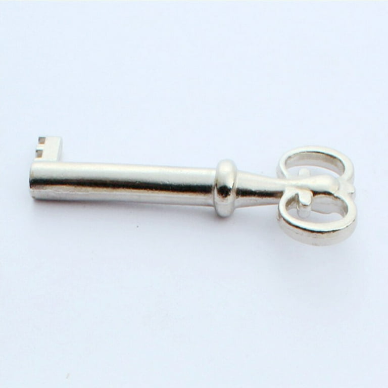 Keyed Hasp Lock Vintage Padlocks Decorative Jewelry Box Hook Clasp for  Wooden Gift Box Doors Cabinets Silver 2pcs