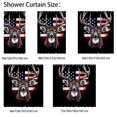 American Flag Deer Head Shower Curtain for Bathroom with 9 Hooks