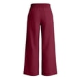 thumbnail image 5 of Summer Linen Pants for Women Wide Leg Beach Pant Elastic Waist Lightweight Casual Flowy Lounge Trousers with Pocket, XL, 5 of 7
