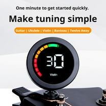 QHUDLV Guitar Violin Banjo Tuner Clip On Chromatic Tuner LCD Display Rechargeable