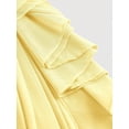 thumbnail image 4 of Light Yellow Womens Ruched Bodycon Midi Dress With Spaghetti Straps And Asymmetrical Ruffle Hem, 4 of 4
