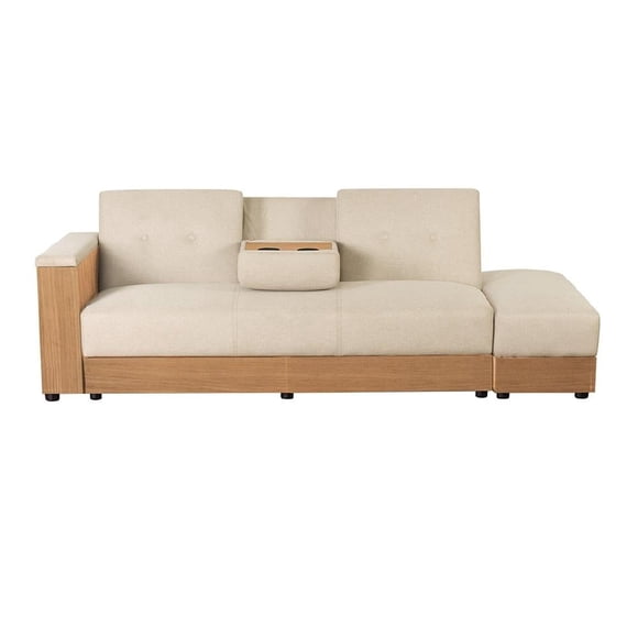 Sofá Cama Hometrends con Cajones para Almacenamiento Beige