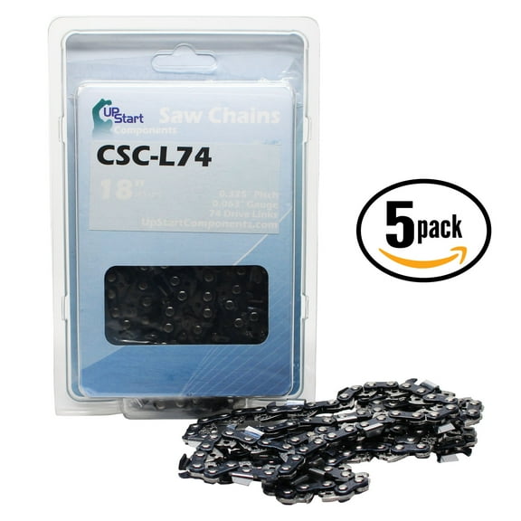5-Pack 18" Semi Chisel Saw Chain for STIHL MS 460 R Chainsaws - (18 inch, 0.325" Pitch, 0.063" Gauge, 74 Drive Links, CSC-L74) - UpStart Components