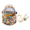 thumbnail image 1 of Pet Bag Side Zipper Shoulder Belt Vent Hole Window Small Pet Rabbit Cage Hamster Carrier for Outdoor, 1 of 10