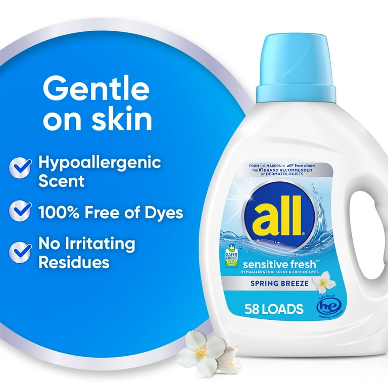 all Sensitive Fresh Liquid Laundry Detergent 73 oz 58 Loads Gentle