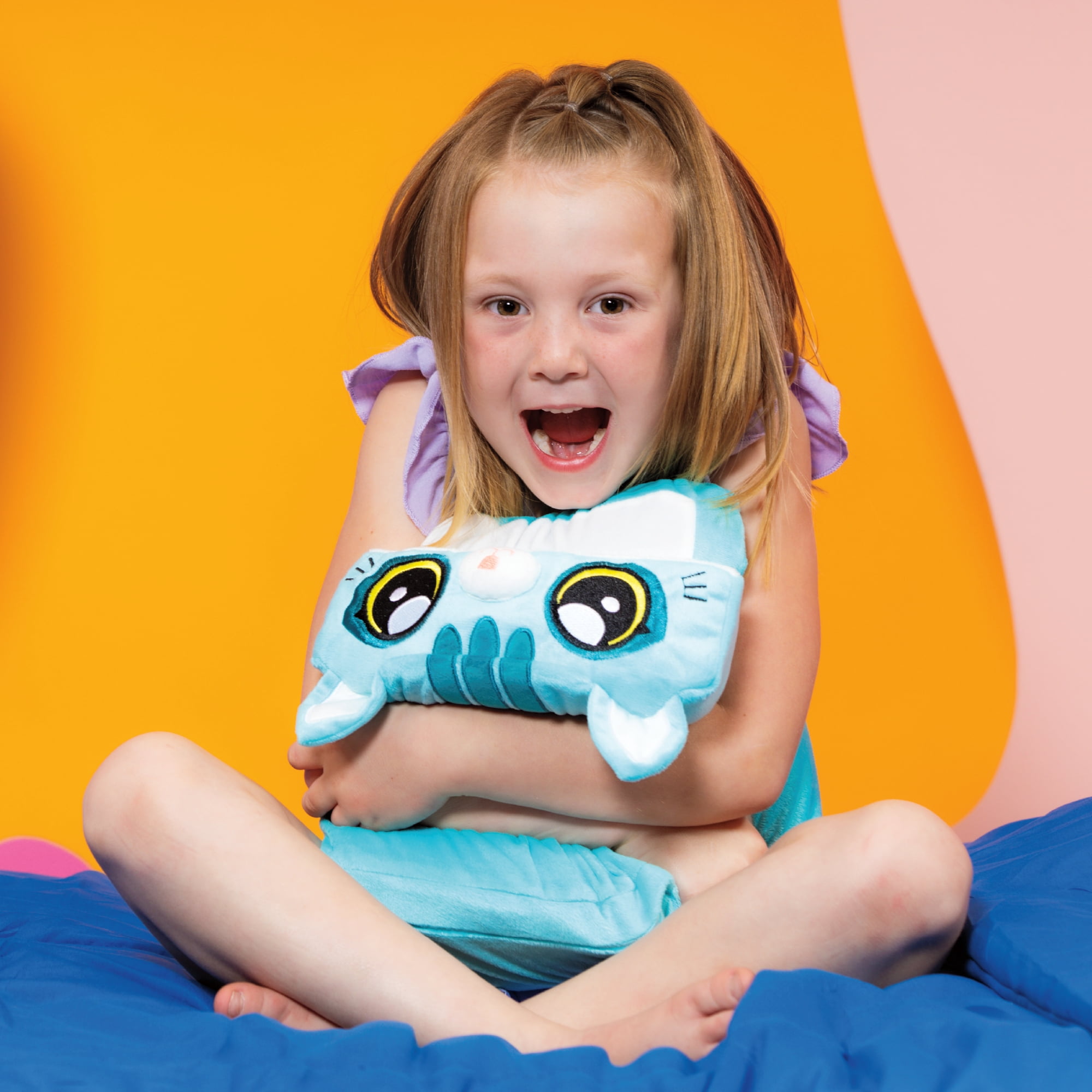 Pillow Cube Kid Cubes Kitty Toddler Pillow, 2-in-1 Fun Toy & Plush Pillow for Kids Ages 3+