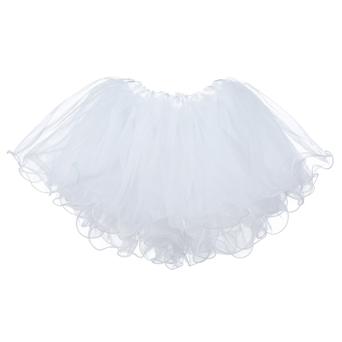 Little Girls Tutu Ruffle Edge 3-Layer (4 mo - 3T) White - Walmart.com