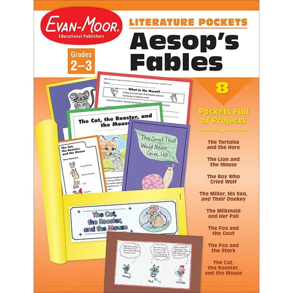 Evan-Moor Literature Pockets: Aesop's Fables, Grade 2 - 3 Teacher Resource