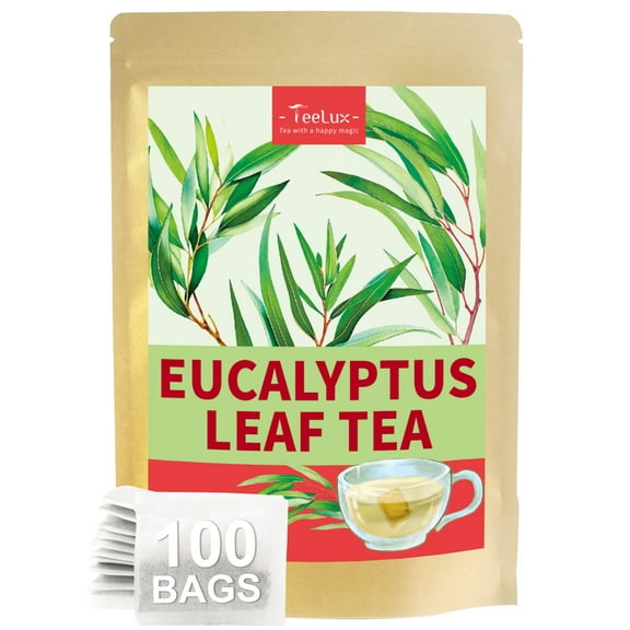 TeeLux Eucalyptus Tea Bags, Premium Dried Eucalyptus Leaves Tea, Refreshing & Smooth Flavor, Caffeine Free, 100 Count