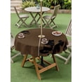 thumbnail image 4 of Outdoor Tablecloths with Umbrella Hole & Zipper, Black Brown Cat Round Tablecloths 60 Inch, Retro Art Animals Rustic Waterproof Table Cloth, Patio/Pool/Picnic Table Covers, 4 of 8