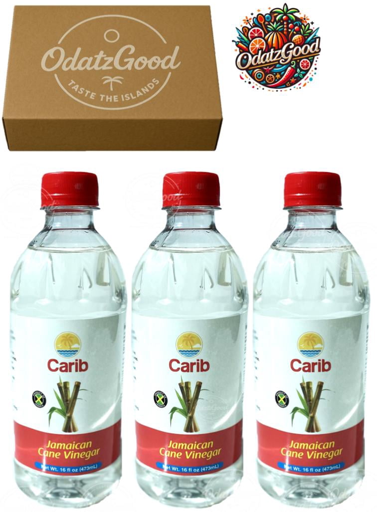 Carib Jamaican Cane Vinegar 16oz (473ml) 3-Pack – Product of Jamaica – Curated & Packaged by ODatzGood