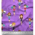 thumbnail image 1 of Soimoi polyester Crepe Fabric Business Girl Print Sewing Fabric Yard 52 Inch Wide, 1 of 3