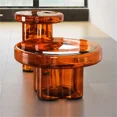 thumbnail image 2 of Mesa de centro de cristal de lujo con luz nórdica, mesa de centro combinada creativa con forma de pétalo para sala de estar, muebles creativos modernos, 2 of 4