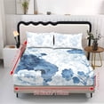 thumbnail image 2 of COEQINE Queen Sheets 3 Pieces Bedding Set, Comfort Wrinkle Free Fitted Sheet with 2 Pillowcases, Soft Winter Bottom Bedsheet Easy & Secure Fit, Blue White Peony Floral, 2 of 5