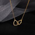 thumbnail image 2 of Jewelry VerPetridure Ladies Alloy Peach Heart Double Heart Necklace Female Love Necklace Gold, 2 of 5