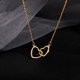 thumbnail image 1 of Collar para mujer, joyería para mujer, collar de aleación con doble corazón de melocotón y corazón para mujer, collar dorado para mujer., 1 of 5